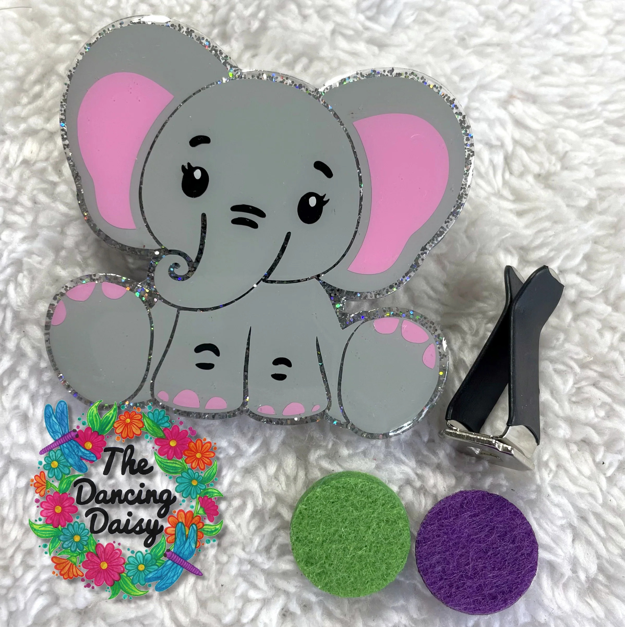 Baby Elephant Sitting Acrylic Blank - Image 2