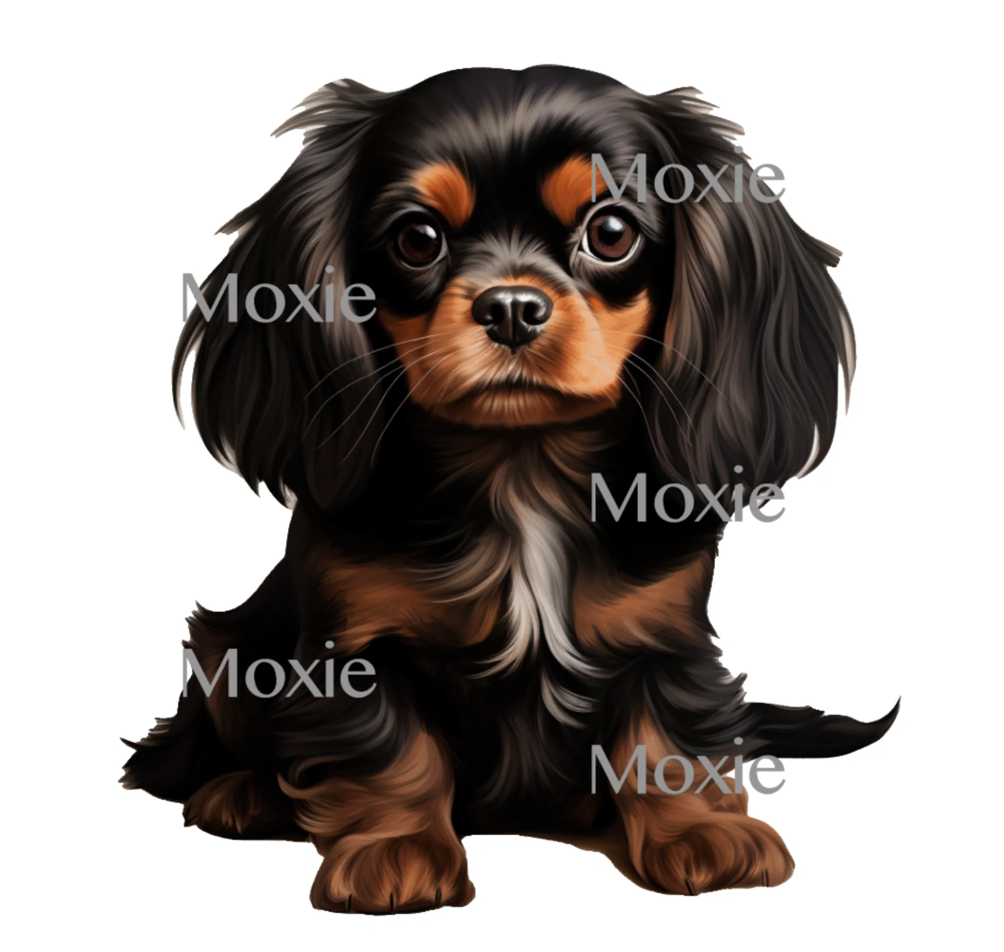 Black/Tan Cavalier King Charles Decal & Acrylic Blank COMBO