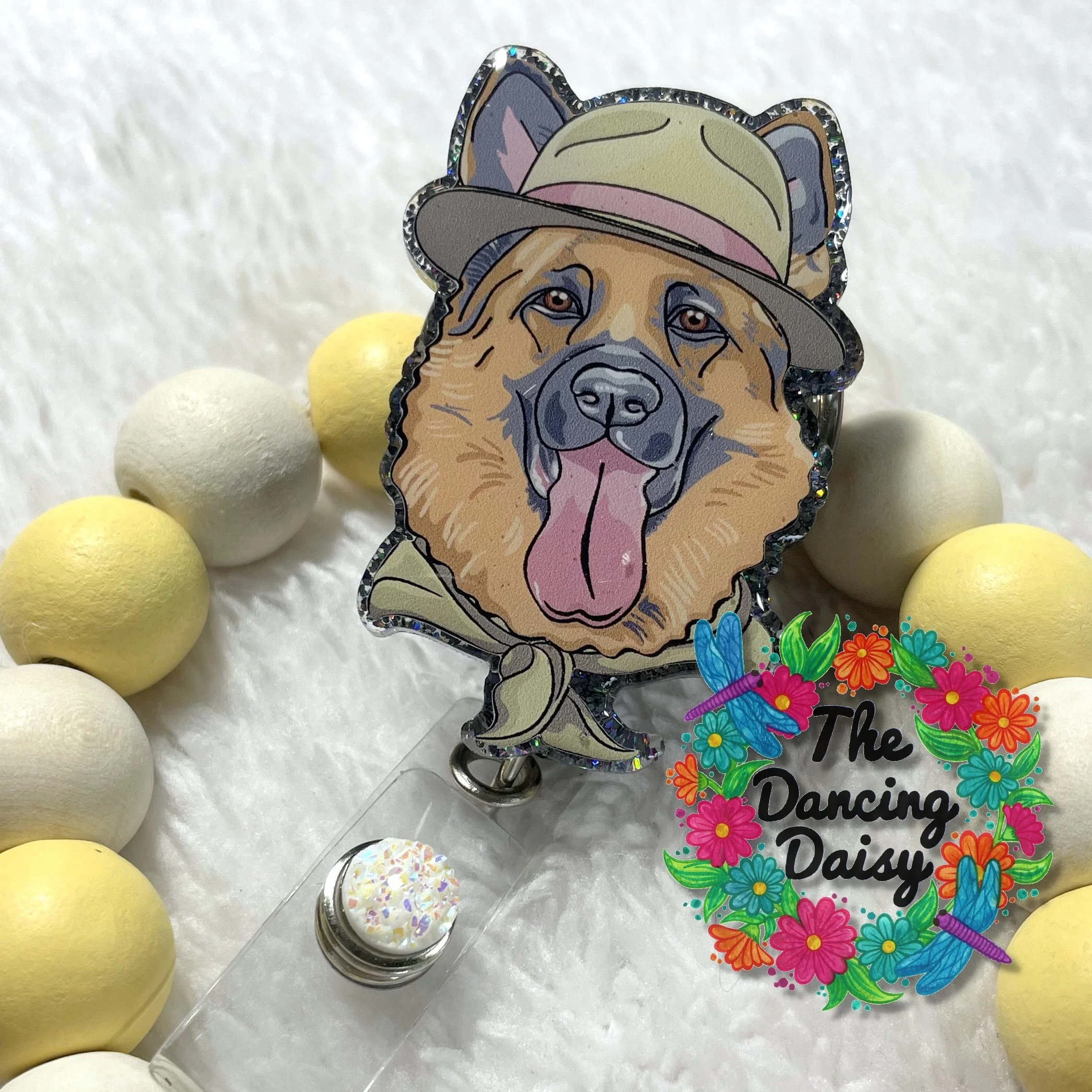 Hipster German Shepherd Decal & Acrylic Blank COMBO - Image 2