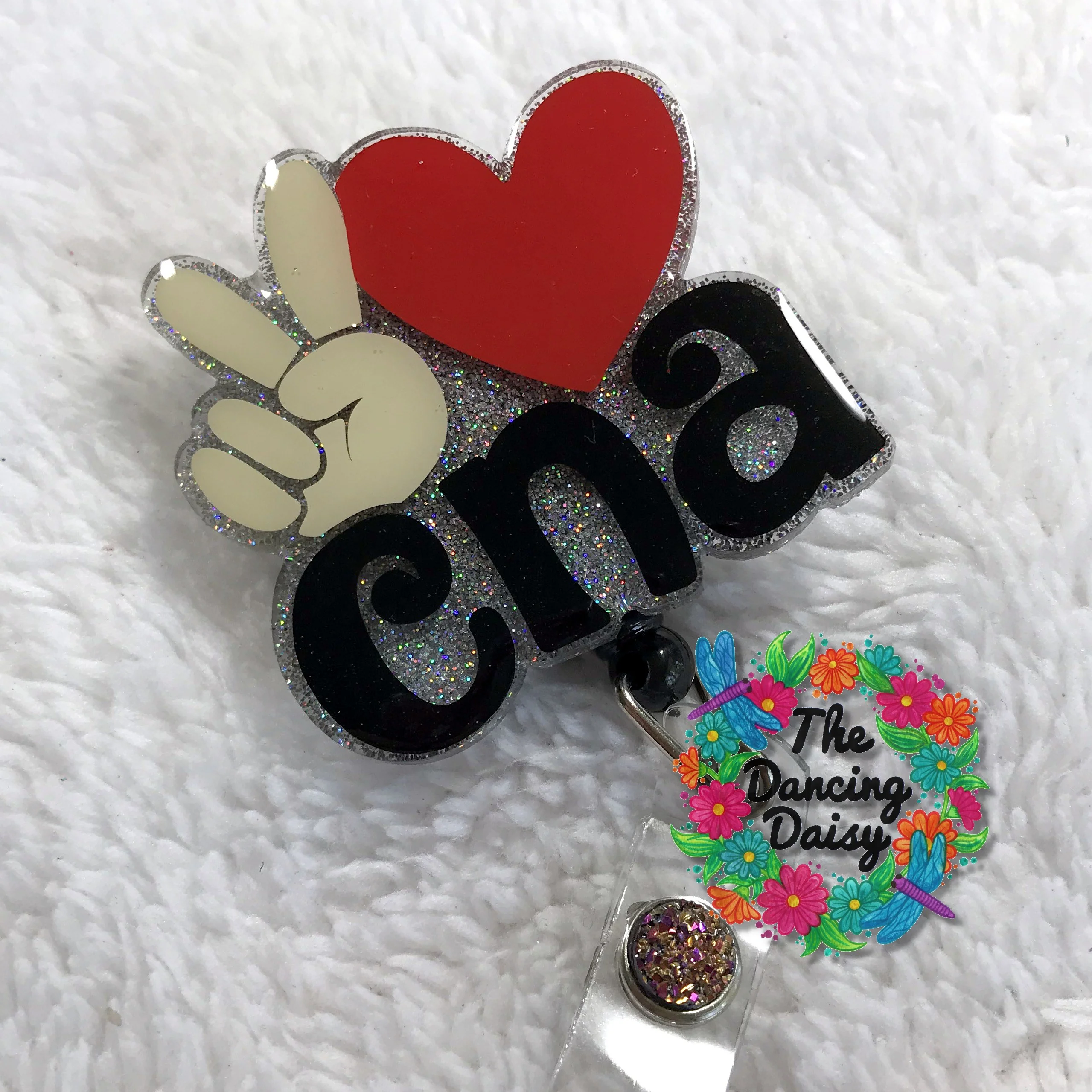 Peace Love CNA Badge Reel Blank - Image 2