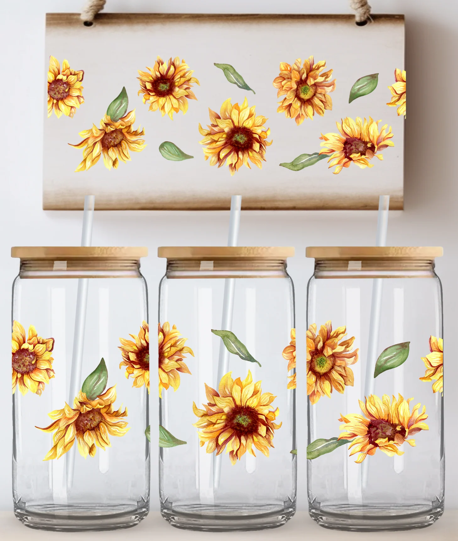 Sunflowers Glass Wrap